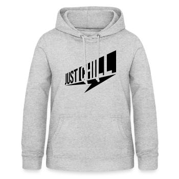 Just Chill Text Logo - Sweat à capuche Femme - gris clair chiné - Devant - AI Model Female 172 light (172cm)