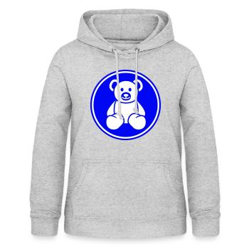 Ours en peluche - Sweat à capuche Femme - gris clair chiné - Devant - AI Model Female 172 light (172cm)