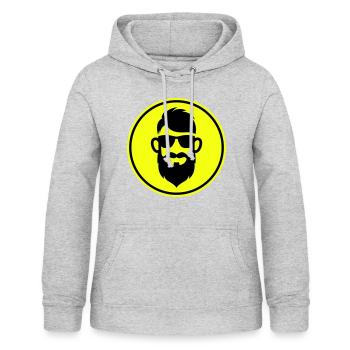 Symbole de barbe du visage - Sweat à capuche Femme - gris clair chiné - Devant - AI Model Female 172 light (172cm)