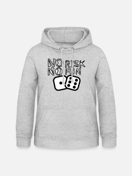 NO RISK NO FUN - Frauen Hoodie - Hellgrau meliert