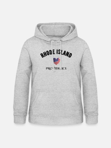 Rhode Island - Frauen Hoodie - Hellgrau meliert