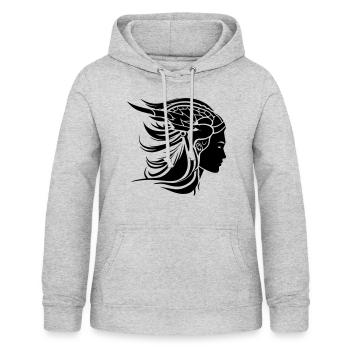 Wikinger Frau Viking Kriegerin - Frauen Hoodie - Hellgrau meliert - Vorne - AI Model Female 172 light (172cm)