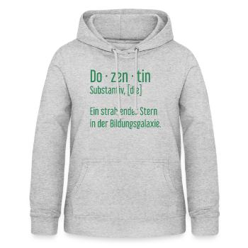 Dozentin Dozentinnen Schule Pädagogin Unterricht - Frauen Hoodie - Hellgrau meliert - Vorne - AI Model Female 172 light (172cm)