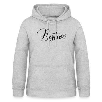 Bestie Schrift - Frauen Hoodie - Hellgrau meliert - Vorne - AI Model Female 172 light (172cm)