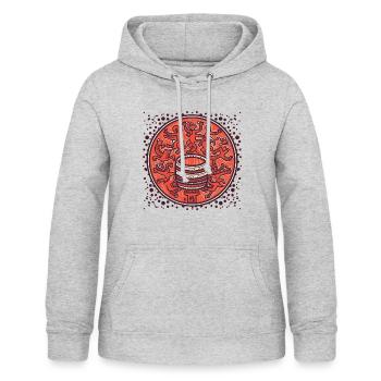 Drum Schlagzeug - Frauen Hoodie - Hellgrau meliert - Vorne - AI Model Female 172 light (172cm)