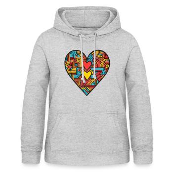 Herz Liebe - Frauen Hoodie - Hellgrau meliert - Vorne - AI Model Female 172 light (172cm)