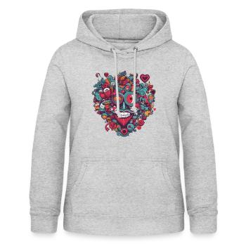 Herz Liebe - Frauen Hoodie - Hellgrau meliert - Vorne - AI Model Female 172 light (172cm)