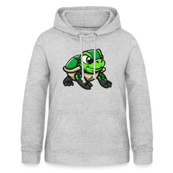 Bande dessinée Tortue - Sweat à capuche Femme - gris clair chiné - Devant - AI Model Female 172 light (172cm)