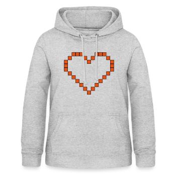 8 BIT Heart 01 - Women's Hoodie - light heather grey - Front - AI Model Female 172 light (172cm)
