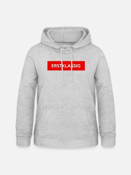 ERSTKLASSIG - Frauen Hoodie - Hellgrau meliert