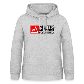 Bergsteiger mutig - Frauen Hoodie - Hellgrau meliert - Vorne - AI Model Female 172 light (172cm)