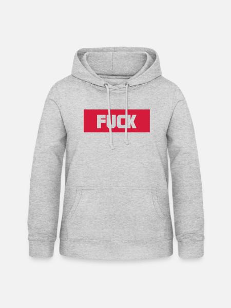 Fuck - Frauen Hoodie - Hellgrau meliert