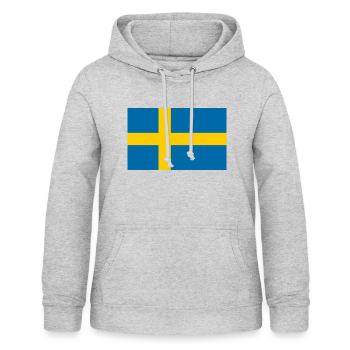 Flagge Schwedens 🇸🇪 - Frauen Hoodie - Hellgrau meliert - Vorne - AI Model Female 172 light (172cm)