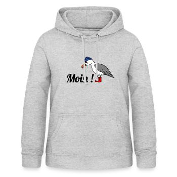 Moin, Möwe - Frauen Hoodie - Hellgrau meliert - Vorne - AI Model Female 172 light (172cm)
