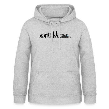 dameuse évolution grue véhicule pente neige - Sweat à capuche Femme - gris clair chiné - Devant - AI Model Female 172 light (172cm)