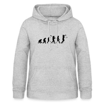 Badminton Evolution Badmintonspieler - Frauen Hoodie - Hellgrau meliert - Vorne - AI Model Female 172 light (172cm)