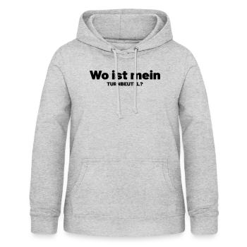 wo ist mein turnbeutel - turnbeutel vergesser - Frauen Hoodie - Hellgrau meliert - Vorne - AI Model Female 172 light (172cm)