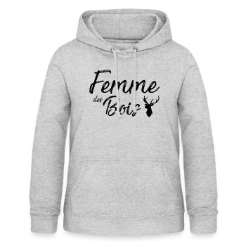 femme des bois - Sweat à capuche Femme - gris clair chiné - Devant - AI Model Female 172 light (172cm)