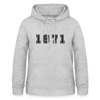 1971 Jahr Zahl - Frauen Hoodie - Hellgrau meliert - Vorne - AI Model Female 172 light (172cm)