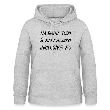 Na Bahia tudo é maravilhoso inclusive eu - Frauen Hoodie - Hellgrau meliert - Vorne - AI Model Female 172 light (172cm)