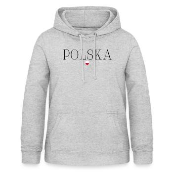 Polen - Frauen Hoodie - Hellgrau meliert - Vorne - AI Model Female 172 light (172cm)