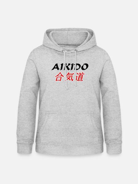 Aikido - Frauen Hoodie - Hellgrau meliert