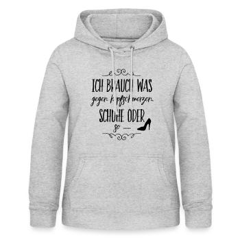 Schuhe gegen Kopfschmerzen - Frauen Hoodie - Hellgrau meliert - Vorne - AI Model Female 172 light (172cm)