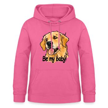 Golden "sei mein Baby!" (schwarzer Text) - Frauen Hoodie - Pink - Vorne - AI Model Female 172 light (172cm)