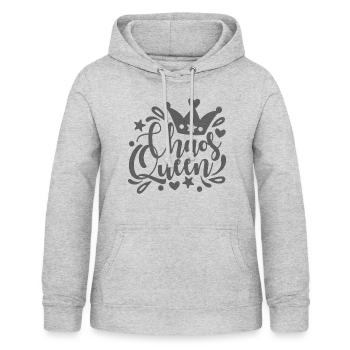 ChaosQueen - Frauen Hoodie - Hellgrau meliert - Vorne - AI Model Female 172 light (172cm)