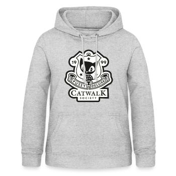 Pussy Deluxe Catwalk Society - Women's Hoodie - light heather grey - Front - AI Model Female 172 light (172cm)