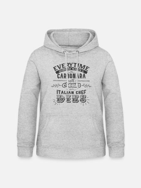 Carbonara Pasta mit Sahne - Frauen Hoodie - Hellgrau meliert