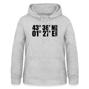 Toulouse coordinates - Women's Hoodie - light heather grey - Front - AI Model Female 172 light (172cm)