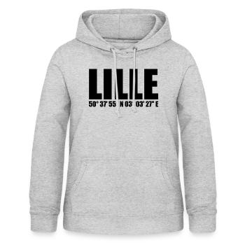 Lille Koordinaten - Frauen Hoodie - Hellgrau meliert - Vorne - AI Model Female 172 light (172cm)