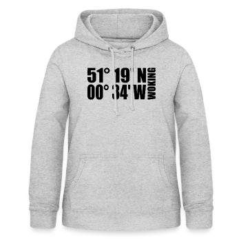 Woking coordinates - Women's Hoodie - light heather grey - Front - AI Model Female 172 light (172cm)