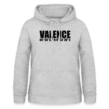 Coordonnées de valence - Sweat à capuche Femme - gris clair chiné - Devant - AI Model Female 172 light (172cm)