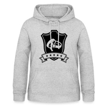 Anneaux de mariage Armoiries de mariage - Sweat à capuche Femme - gris clair chiné - Devant - AI Model Female 172 light (172cm)