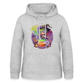 Kessel-Gebräu - Frauen Hoodie - Hellgrau meliert - Vorne - AI Model Female 172 light (172cm)