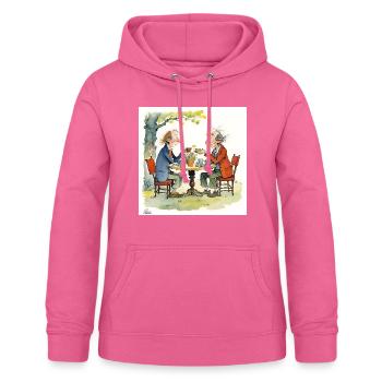 Messieurs amis partageant un moment - Sweat à capuche Femme - rose - Devant - AI Model Female 172 light (172cm)