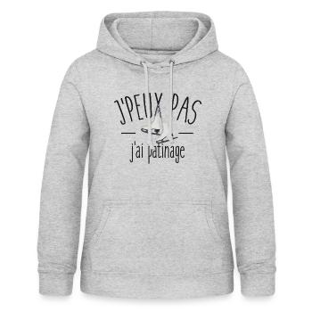 Je peux pas j'ai patinage - Sweat à capuche Femme - gris clair chiné - Devant - AI Model Female 172 light (172cm)