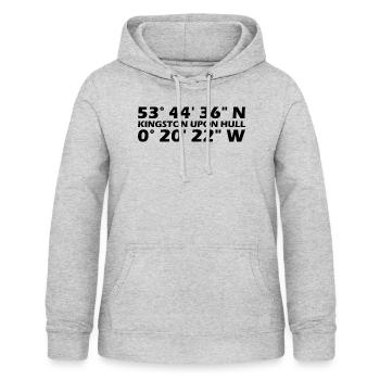Kingston upon Hull Coordinates - Women's Hoodie - light heather grey - Front - AI Model Female 172 light (172cm)