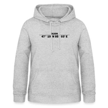 Dijon Koordinaten - Frauen Hoodie - Hellgrau meliert - Vorne - AI Model Female 172 light (172cm)