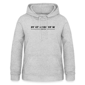 Coordonnées de Denver - Sweat à capuche Femme - gris clair chiné - Devant - AI Model Female 172 light (172cm)