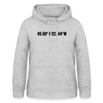 Gresham Oregon USA Koordinaten - Frauen Hoodie - Hellgrau meliert - Vorne - AI Model Female 172 light (172cm)