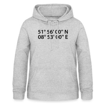 Detmold Koordinaten - Frauen Hoodie - Hellgrau meliert - Vorne - AI Model Female 172 light (172cm)