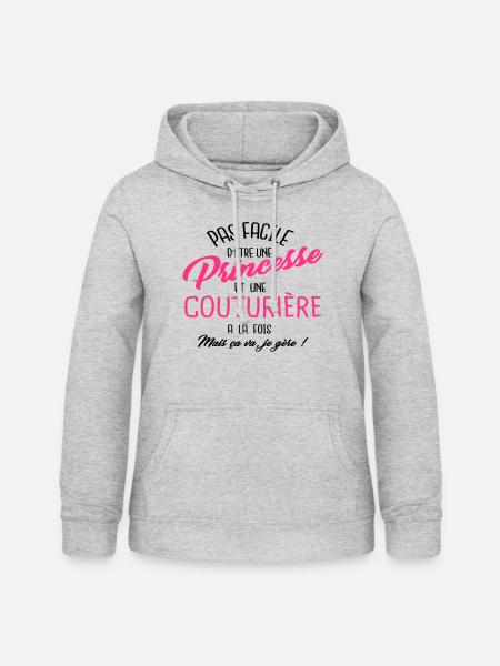 Princesse et couturière - Sweat à capuche Femme - gris clair chiné