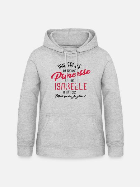 Princesse et Isabelle - Sweat à capuche Femme - gris clair chiné