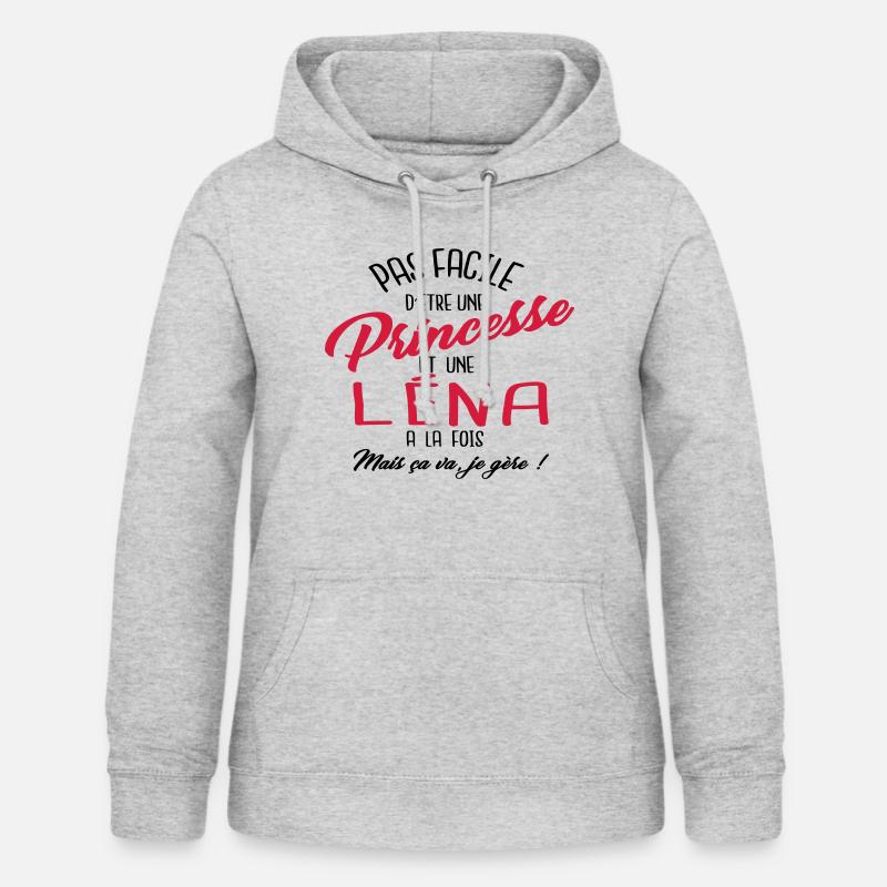 Princesse et Léna - Sweat à capuche Femme - gris clair chiné