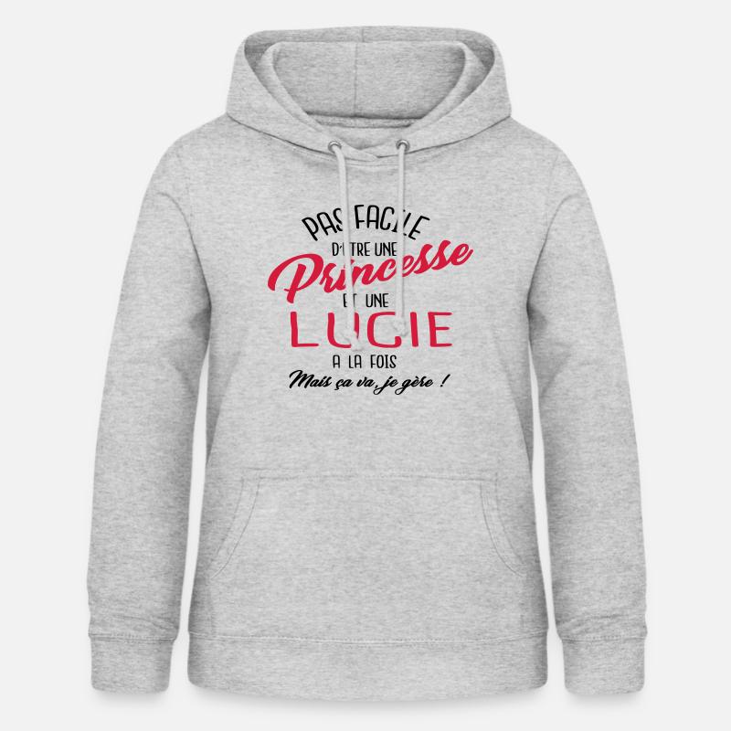 Princesse et Lucie - Sweat à capuche Femme - gris clair chiné