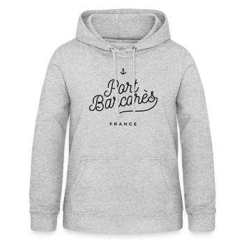 Port Barcarès - France - Sweat à capuche Femme - gris clair chiné - Devant - AI Model Female 172 light (172cm)