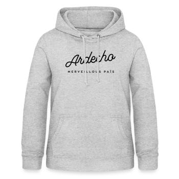 Ardecho Merveillous païs - Sweat à capuche Femme - gris clair chiné - Devant - AI Model Female 172 light (172cm)